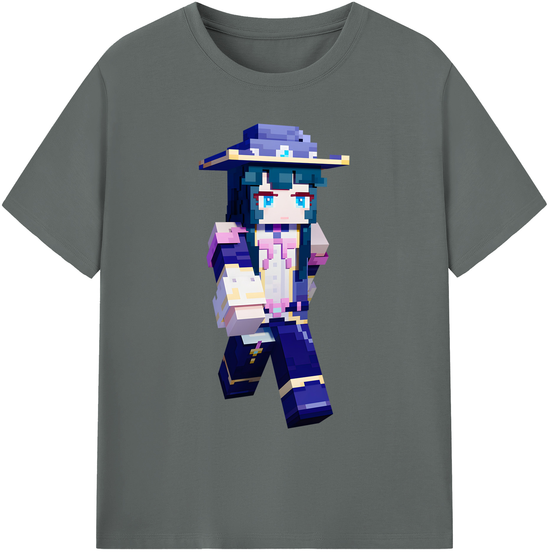 （画像用） マインクラフト ブロックの世界 Minecraft MC Block world 綿100％ メンズ半袖Tシャツ｜肌触りやわらか＆通気性